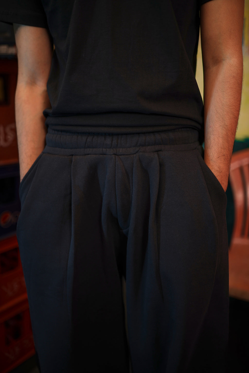 Super Baggy Pleated Pants in Black - Men's Trousers | WW26PA009