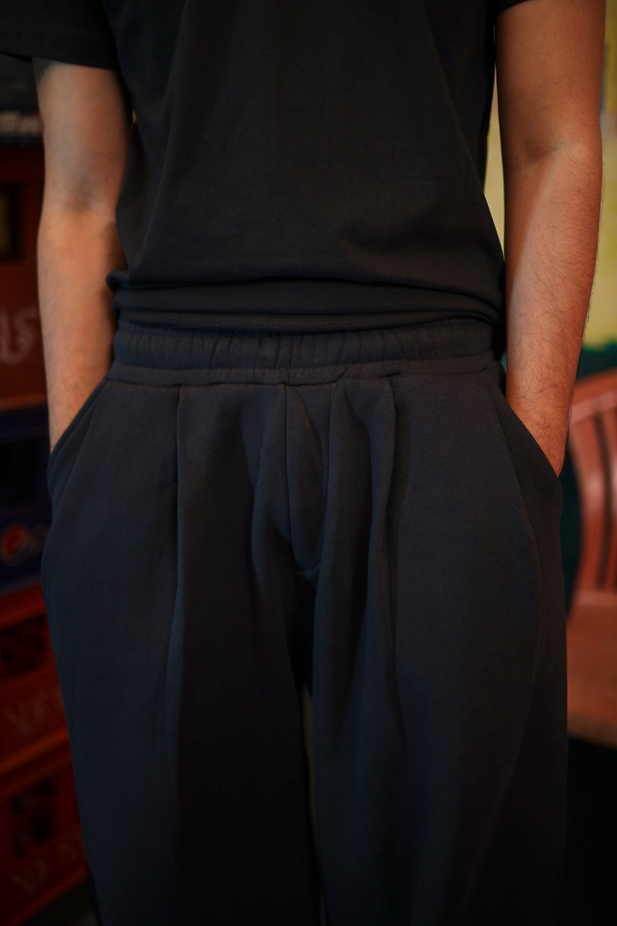 Super Baggy Pleated Pants in Black - Men's Trousers | WW26PA009