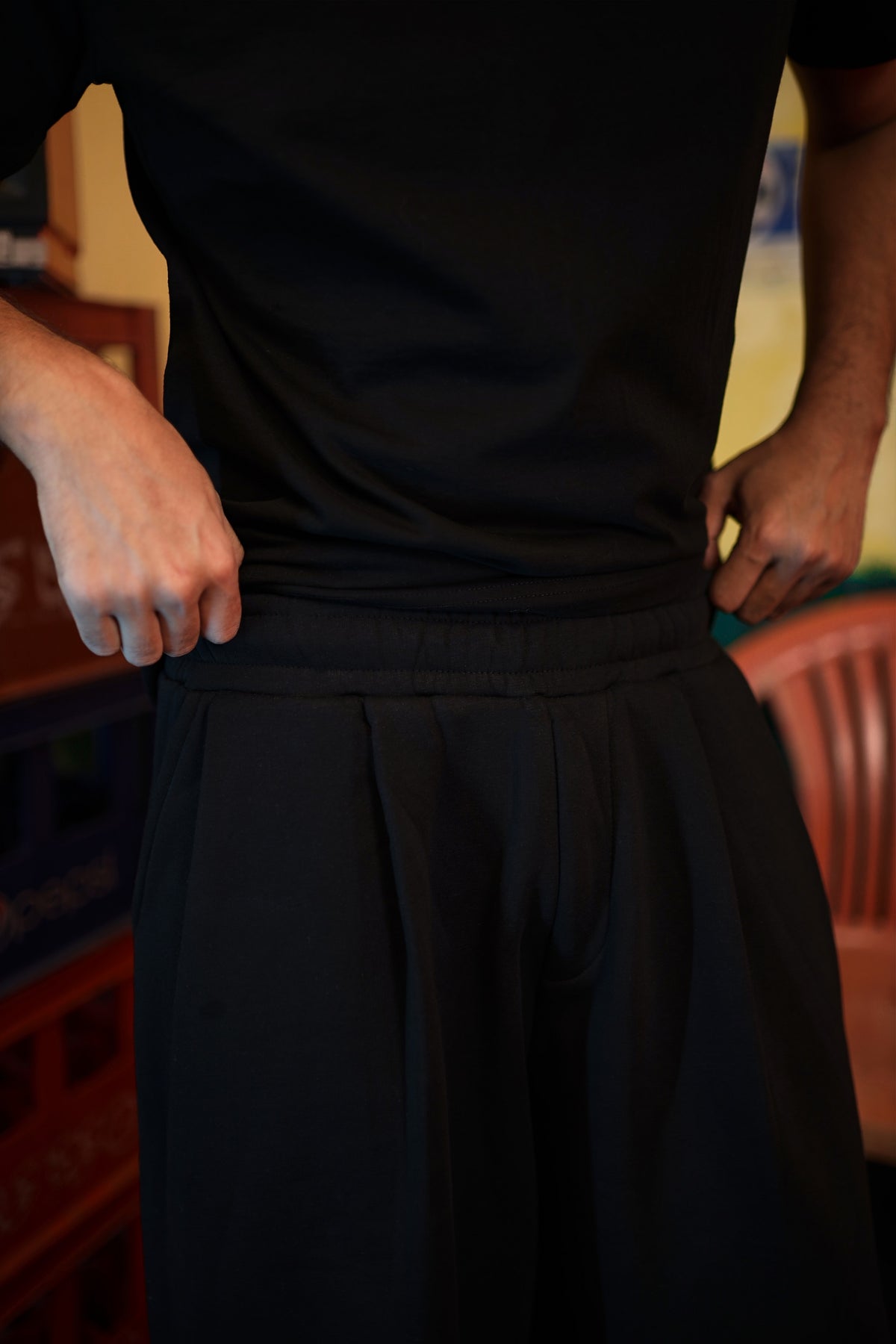 Super Baggy Pleated Pants in Black - Men's Trousers | WW26PA009