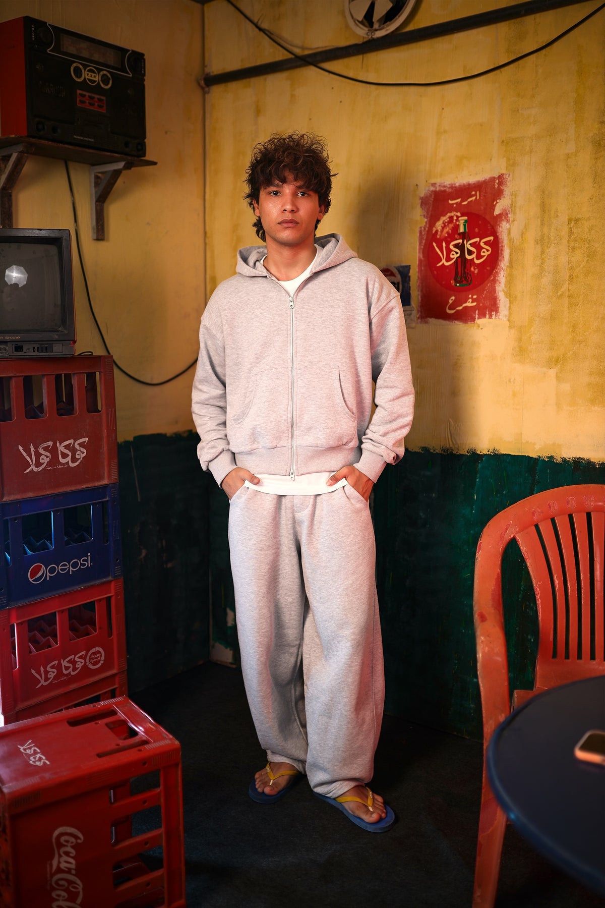 Grey Zip-Up Hoodie & Sweatpants Set - Casual Co-ord | WW26SET001